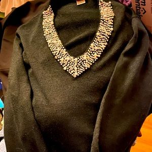 Vintage Salon Studio by Haband Black Sweater with Gemstone Embellishment L
